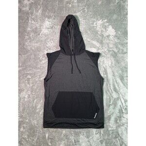Reebok Performance Sleeveless Hoodie Gray And Black XL Workout